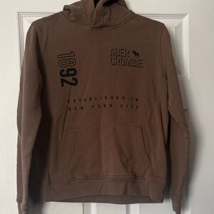 Abercrombie & Fitch Kids Brown Pullover Hoodie with Logo Size 15/16